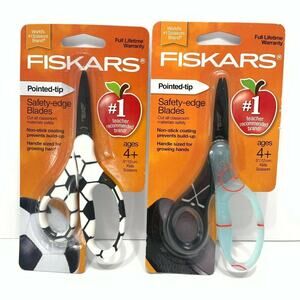 Fiskars Safety-edge Blades Pointed Tip Scissors 5" ages 4+ Pack of 2 New School